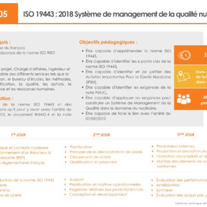F1705 - ISO 19443 : 2018 Système de Management de la Qualité Nucléaire