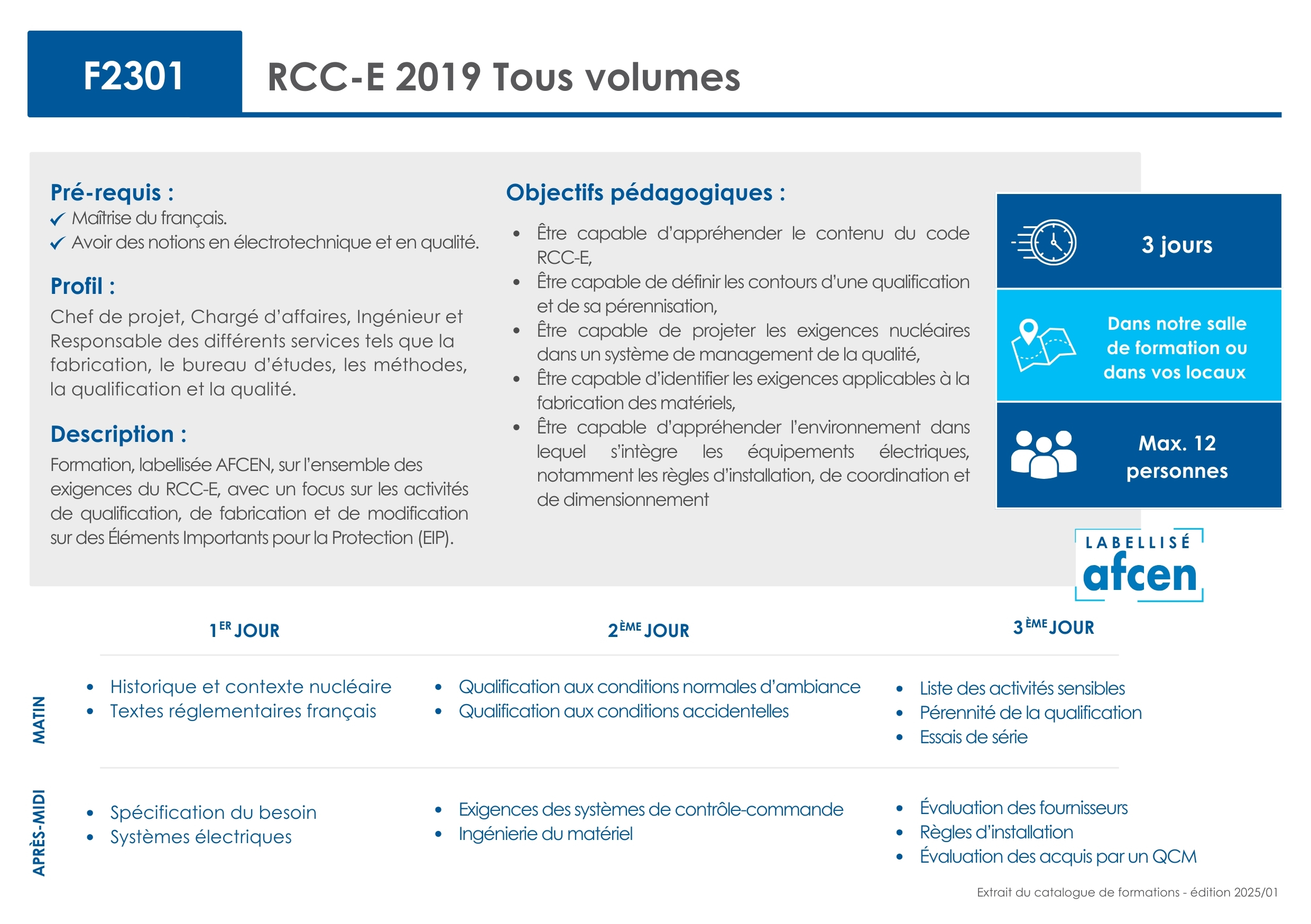F2301 - RCC-E 2019 - 3 jours