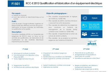F1501 - RCC-E 2012 - 3 jours