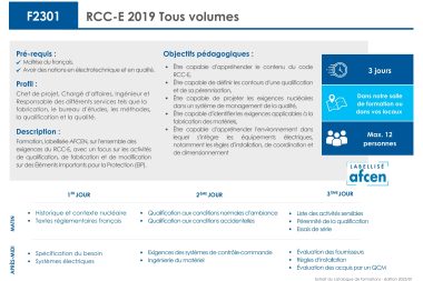 F2301 - RCC-E 2019 - 3 jours