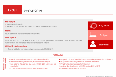 E-learning : RCC-E 2019